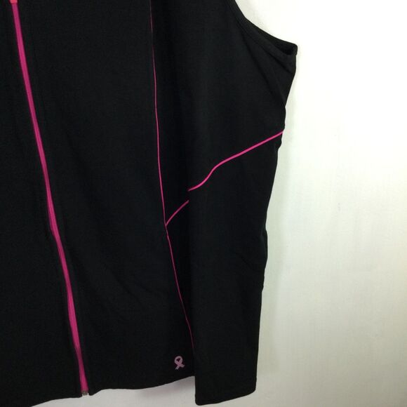 Catherines Womens Breast cancer Vest Full Zip Long Sleeves Black Size 4X Plus - Picture 5 of 16